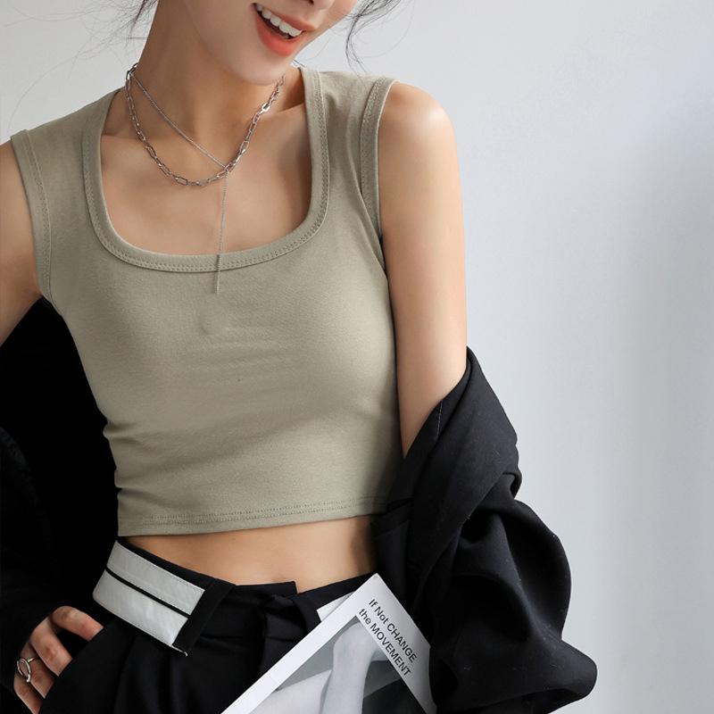 Women Sleeveless U Neck Tees T Shirt Ladies Tee Shirt Street Vest Wear Top