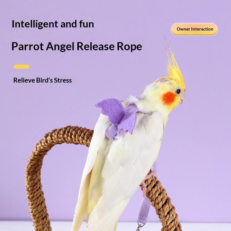 Parrot Outdoor Walking Harness Leash Soft Skin-Friendly Flight Training Rope for Cockatiel Budgie Parakeet Pet Bird Supplies