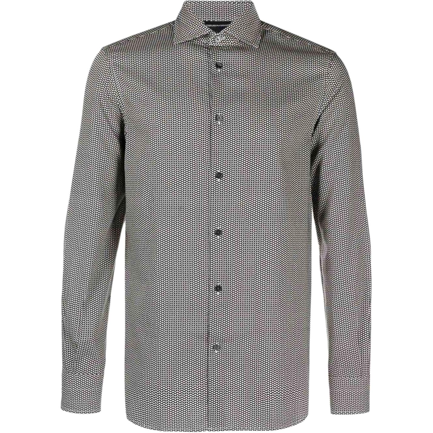 

Emporio Armani Jacquard Single-Breasted Long Sleeve Shirt Men shirts 6R1C86-1NMVZ-F084 S