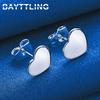 High Quality 925 Sterling Silver Earrings Charm Glossy Heart Stud Earrings For Women Engagement Birthday Party Fashion Jewelry