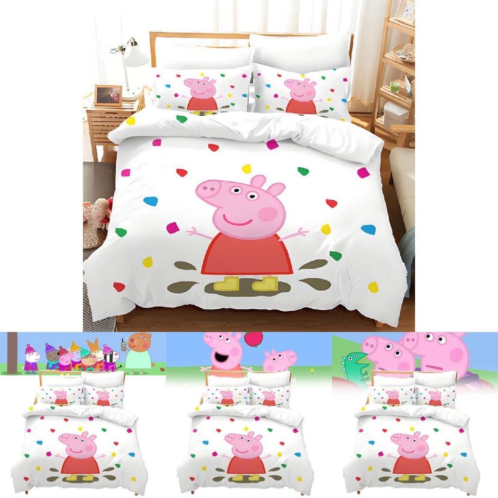 Kreslené povlečení Peppa Pig s digitálním potiskem a povlakem na přikrývku z prachového peří pro výzdobu ložnice