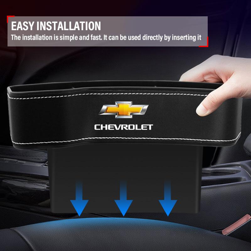 Car Seat Crevice Storage Box Seat Gap Slit Pocket Manager For Chevrolet Cruze Captiva Malibu Trax Aveo Camaro Sonic Tahoe Impala Equinox Suburban