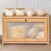 Bread Box Clear Front Versatile Kitchenware Accessory for Pantry Home Bakery Brown
