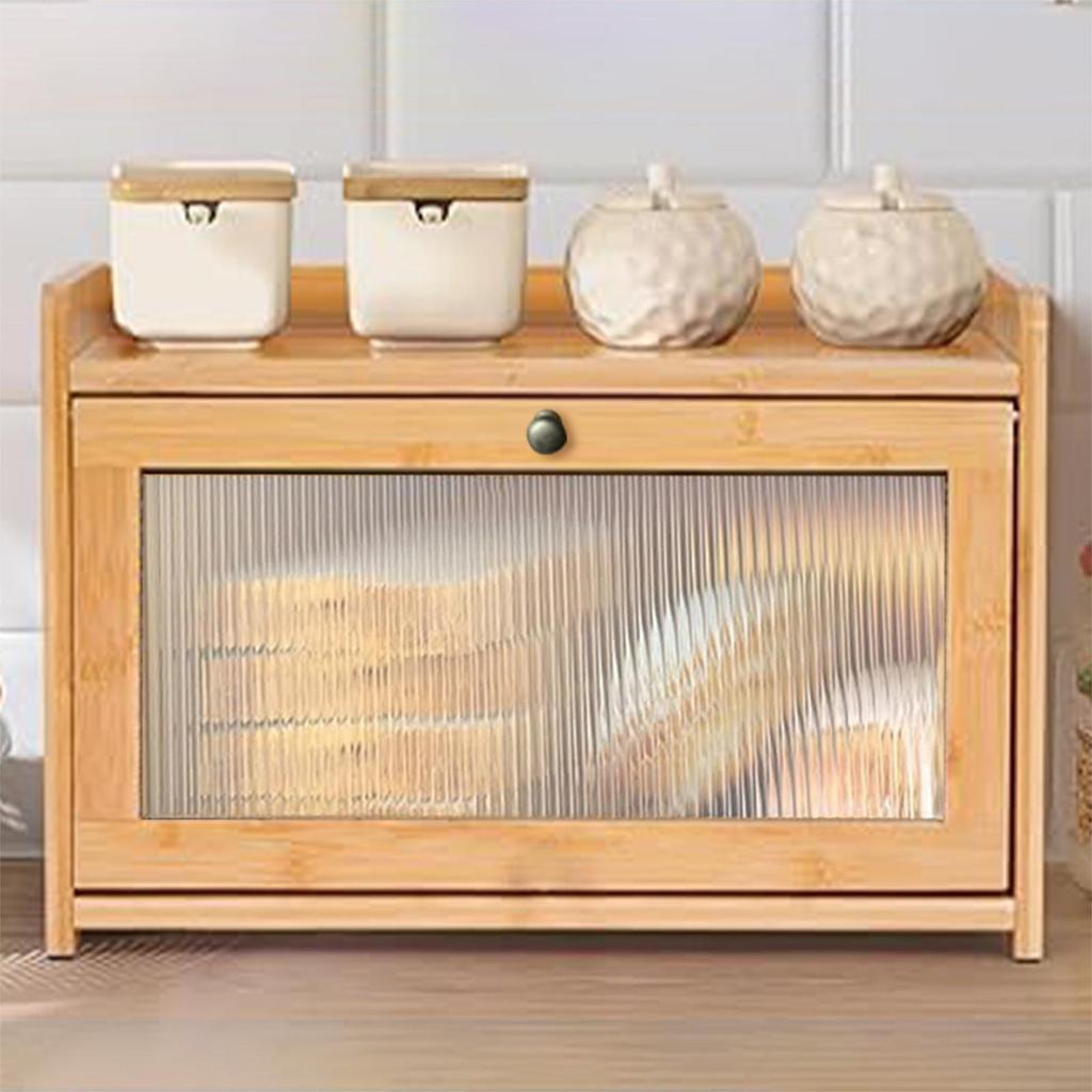 Bread Box Clear Front Versatile Kitchenware Accessory for Pantry Home Bakery Brown