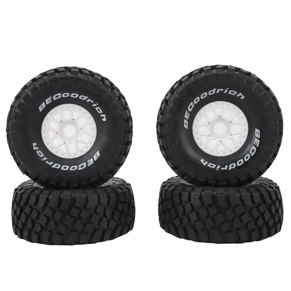 4 PCS 17 Short Course Truck Tires Easy To Install Strong Grip White Rim RC Model Car Tires for
