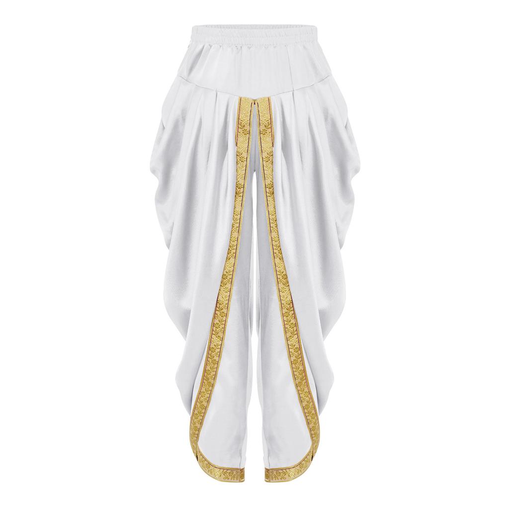 Kids Boys Halloween Dhoti Pants: Satin Indian Style Trousers with Elastic Waist, Draped Baggy Fit for Theme Party & Ball