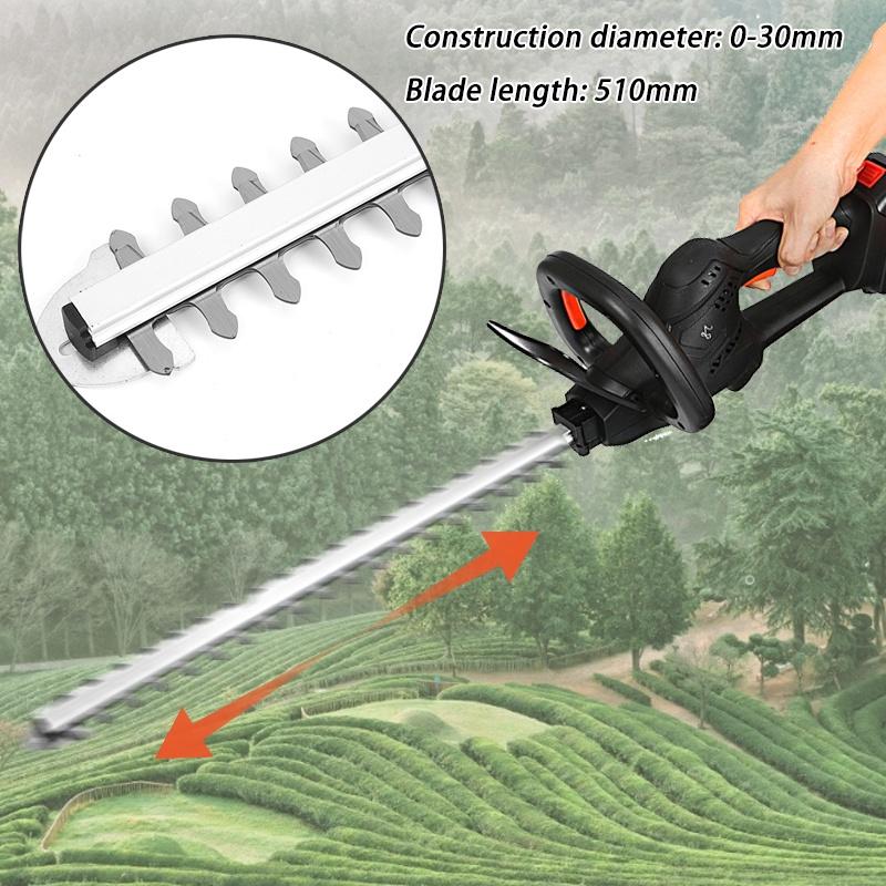 Brushless Cordless Electric Hedge Trimmer 1200w Dual Action Grass Trimmer Pruning Saw Garden Tools with 2PC 22900mah Battery