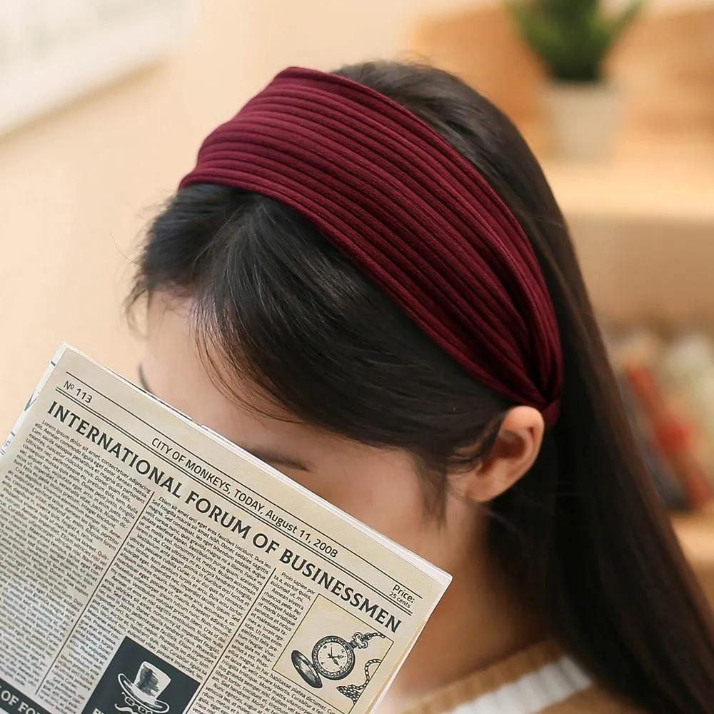 Handmade Headband Daily Headband Angel Scrunchie Basic Ribbed Wine