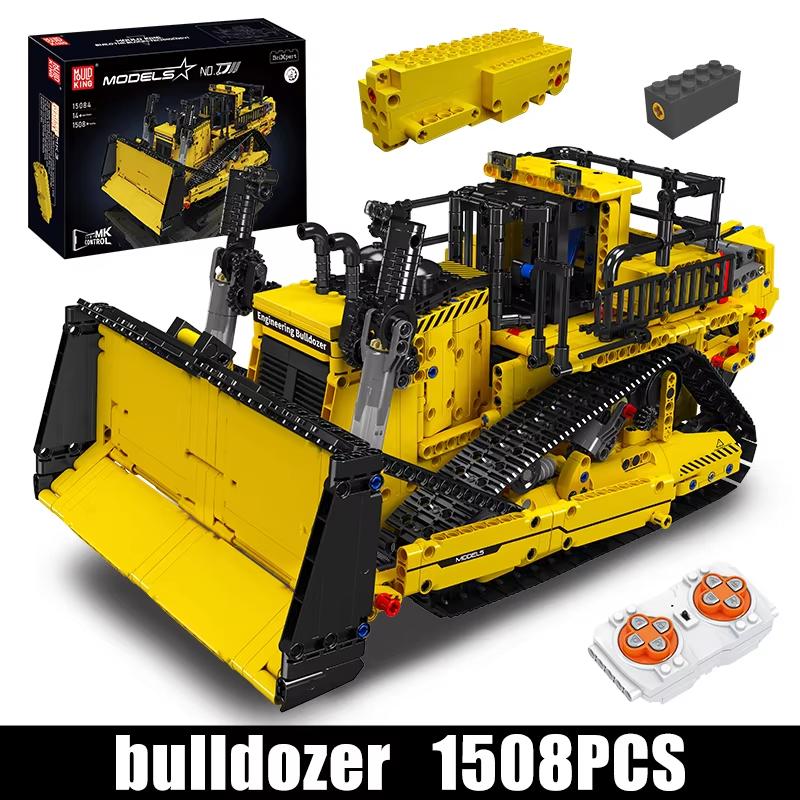 Mould King 15084 Giocattoli per Auto Tecniche Controllo RC tramite APP Bulldozer D11 Camion di Assemblaggio con Blocchi da Costruzione Set di Mattoncini Regalo di Natale per Bambini