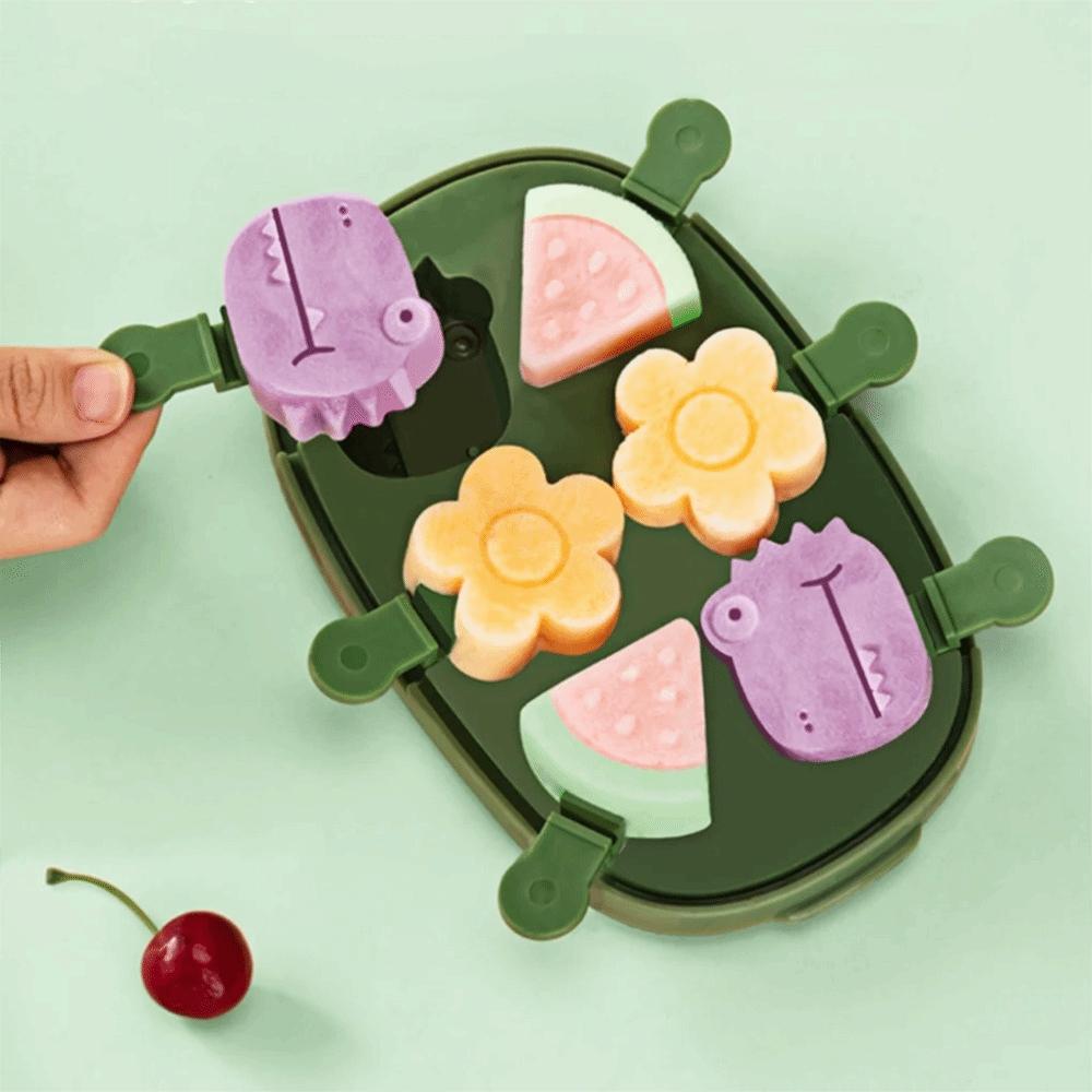6/8 Cavity Cartoon Silicone Ice Cream Mold Dust Cover Ice Lolly Mold Ice Candy Maker  Cheese