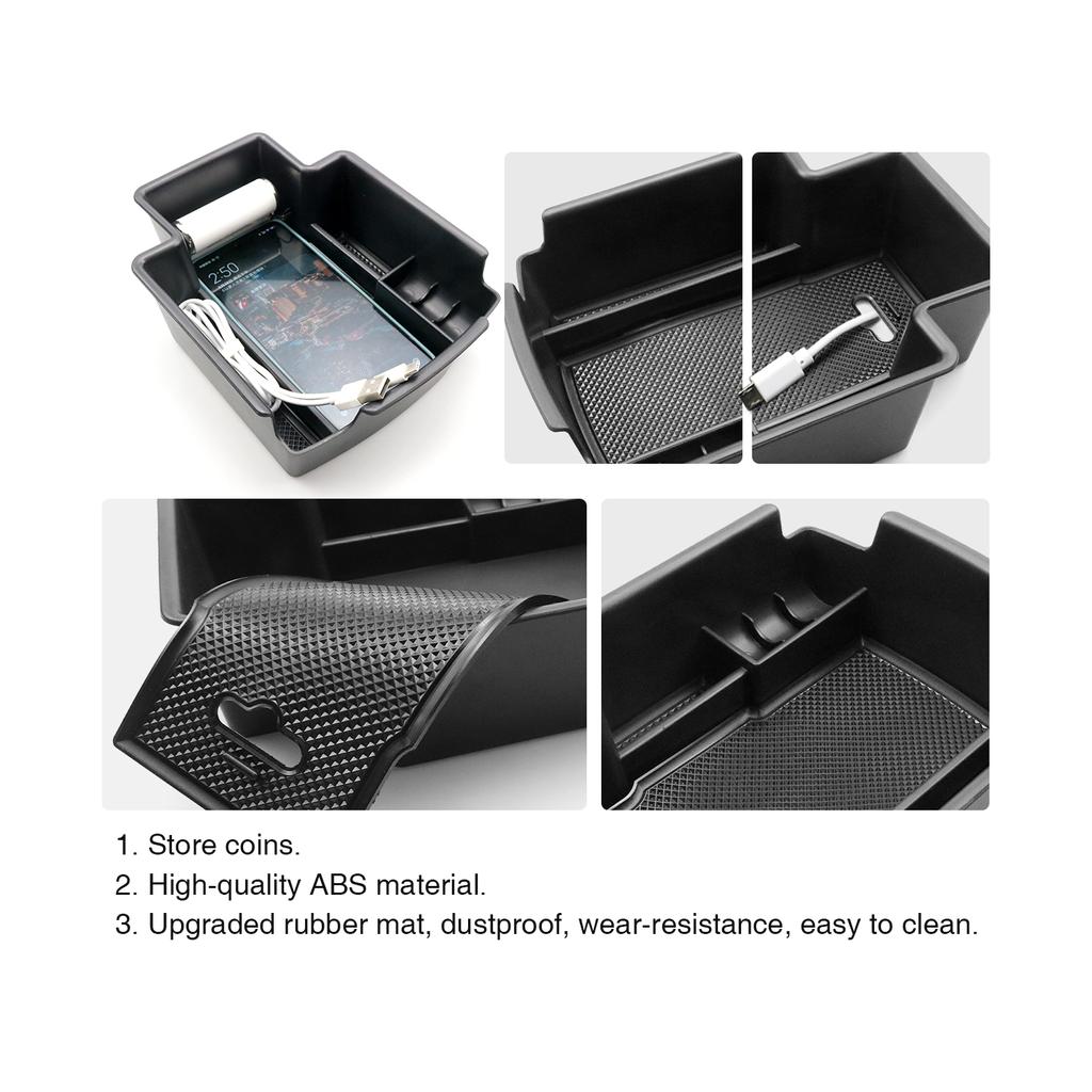 LFOTPP Car Central Storage Box for Korando    2022 Non-slip Rubber Armrest Storage Box Auto Interior