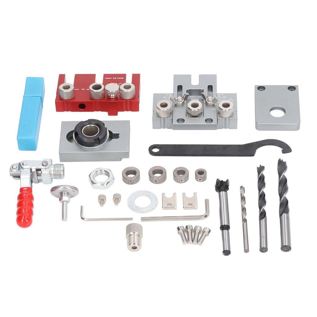 Dowel Jig Drill Hole Guide Locator Aluminium Alloy Drilling Tool Set Kit for Woodworking