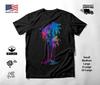 Tropical Palm Trees Neon Graphic T-Shirt Black Unisex S-2XL