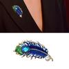 Vintage Style Peacocks Feather Brooch With Shimmering Rhinestones For Formal Event Fashion Clothing Accessories