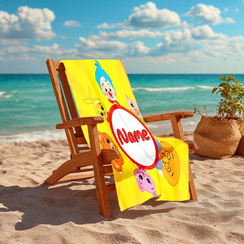 Personalized Customized Proof Beach Towel with Plim Plim Pattern - Soft, Absorbent,quick-drying,perfect Swimming,camping&bathing