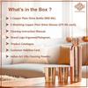 Copper Drinkware Gift Set of Plain Shine Finish Design 1 Bottle & 2 Glass with Gift Box, Gift Item for Diwali, Bottle-900 Ml & Glass-275 Ml