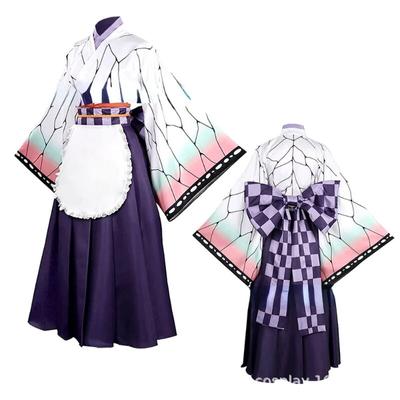 Demon Slayer Kokushibo Shinobu Cosplay Kostým Kimono Plášť Slúžka Súpravy šiat Kabát Úloha Hranie Uniforma Dospelí Unisex