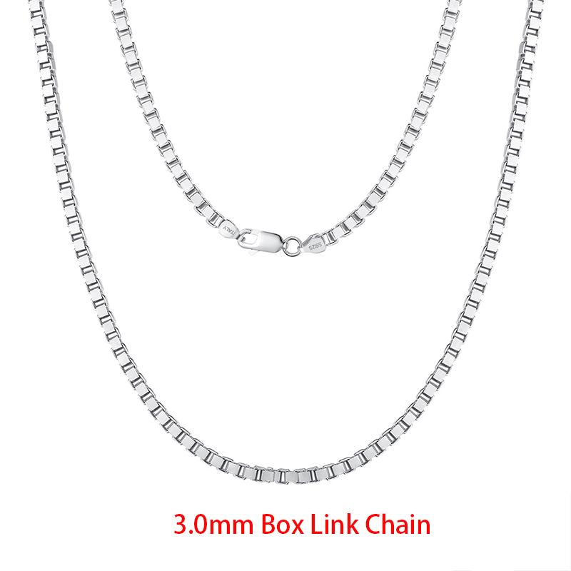 Rinntin Zinc Alloy Sterling Zinc Alloy Italian 2.6/3.7/5.0mm Flat Mariner Chain Necklace for Women Men Fashion Neck Chain Zircon SC78