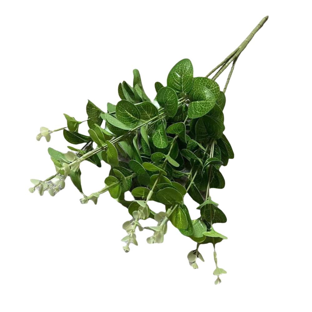 New 16 Heads Artificial Eucalyptus 128pcs Leaves DIY Fake Eucalyptus Money Leaf Artificial Plants for Home Wedding Decor
