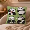 panda Cushion Cover Anti-dustmite Pillowcase Invisible zipper silky short plush Sofa cushion cover