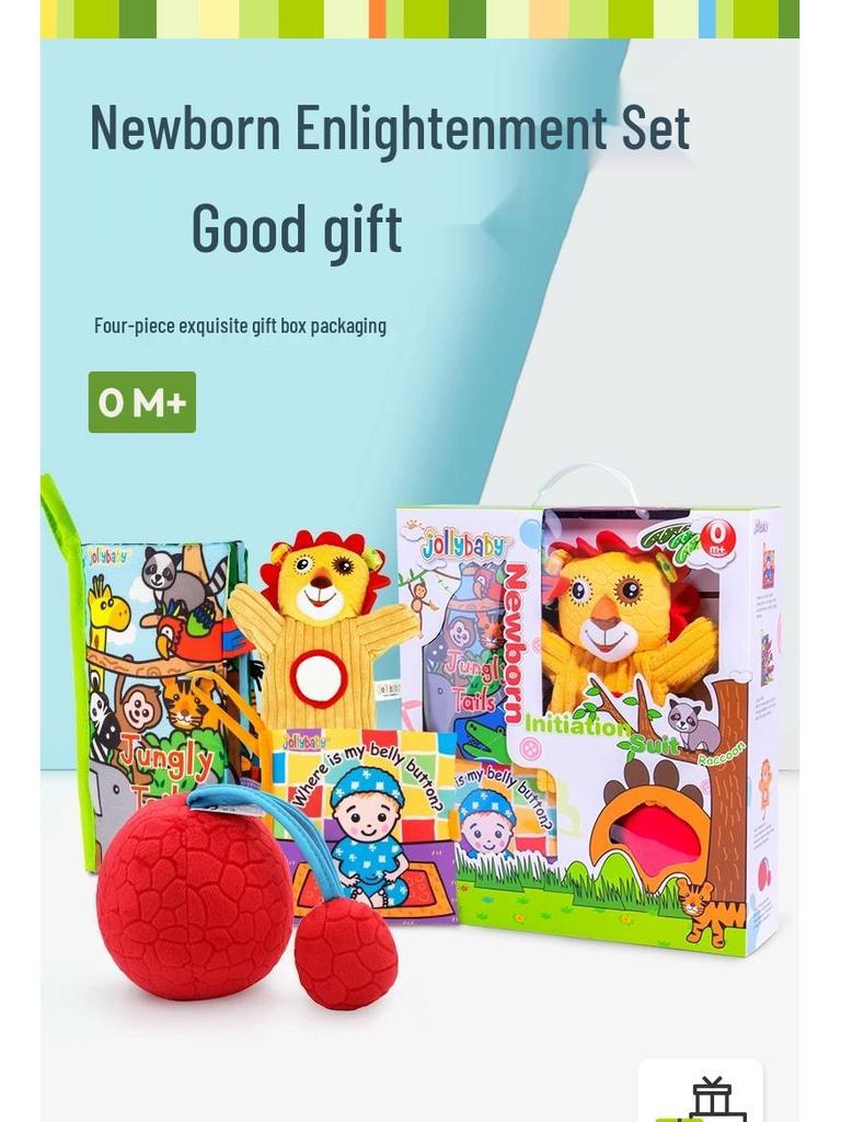 Jollybaby Educational Gift Set: Newborn to 1-Year Cloth Books & Toys