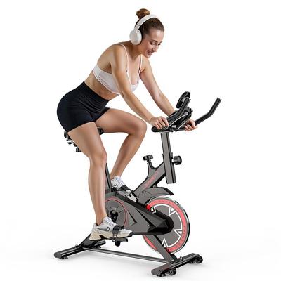 QK101 Vélo d'exercice Volant d'inertie 4 kg Transmission par courroie silencieuse Moniteur LCD Selle et guidon réglables Vélos de cyclisme stationnaires silencieux pour la maison
