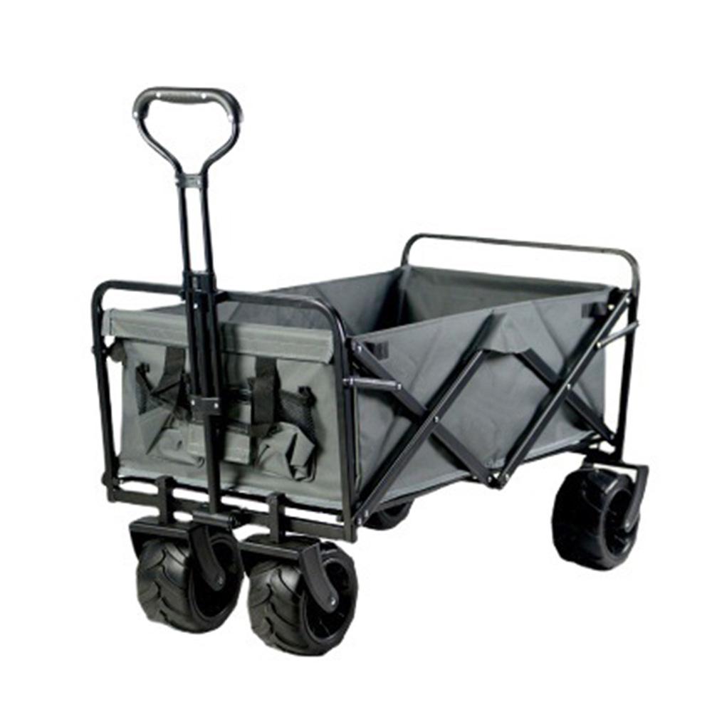 Foldable Outdoor Four-Wheel Trolley Cart for Camping and Shopping