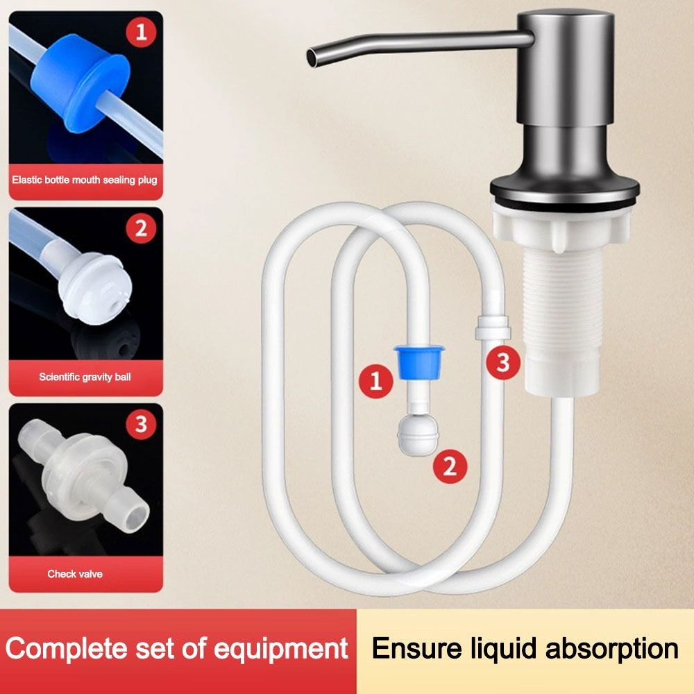 304 Edelstahl Spülbecken Seifenspender Gebürstetes Nickel Selbstansaugend Eingebaute Seifenspender Rostbeständig Arbeitsplatten Seifenpumpe