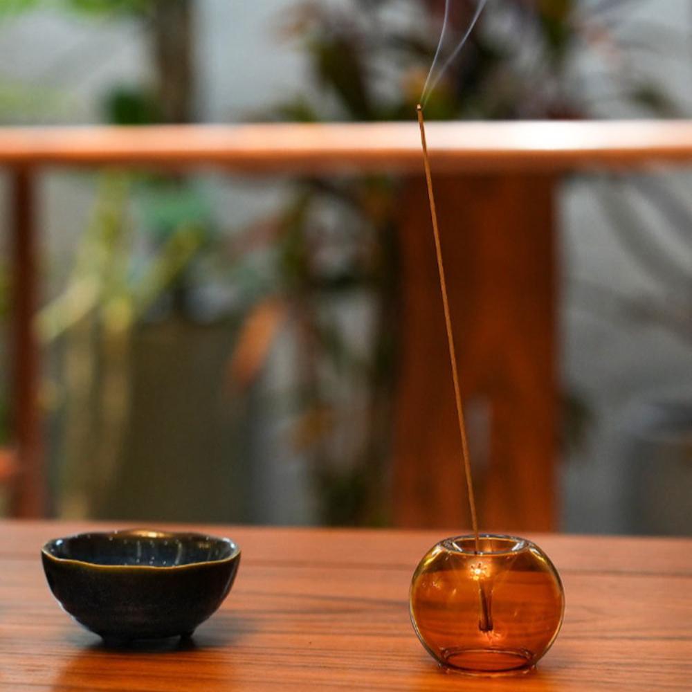 Glass Sphere Glass Incense Holder Household Chinese Incense Stick Incense Burners Yoga Tea Ceremony Relieve Home Fragrance Gifts