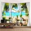 3D Landscape Tapestry, European Balcony, Aesthetic Home Art Decoration, Wall Hanging, Bedroom Living Room Background Poster