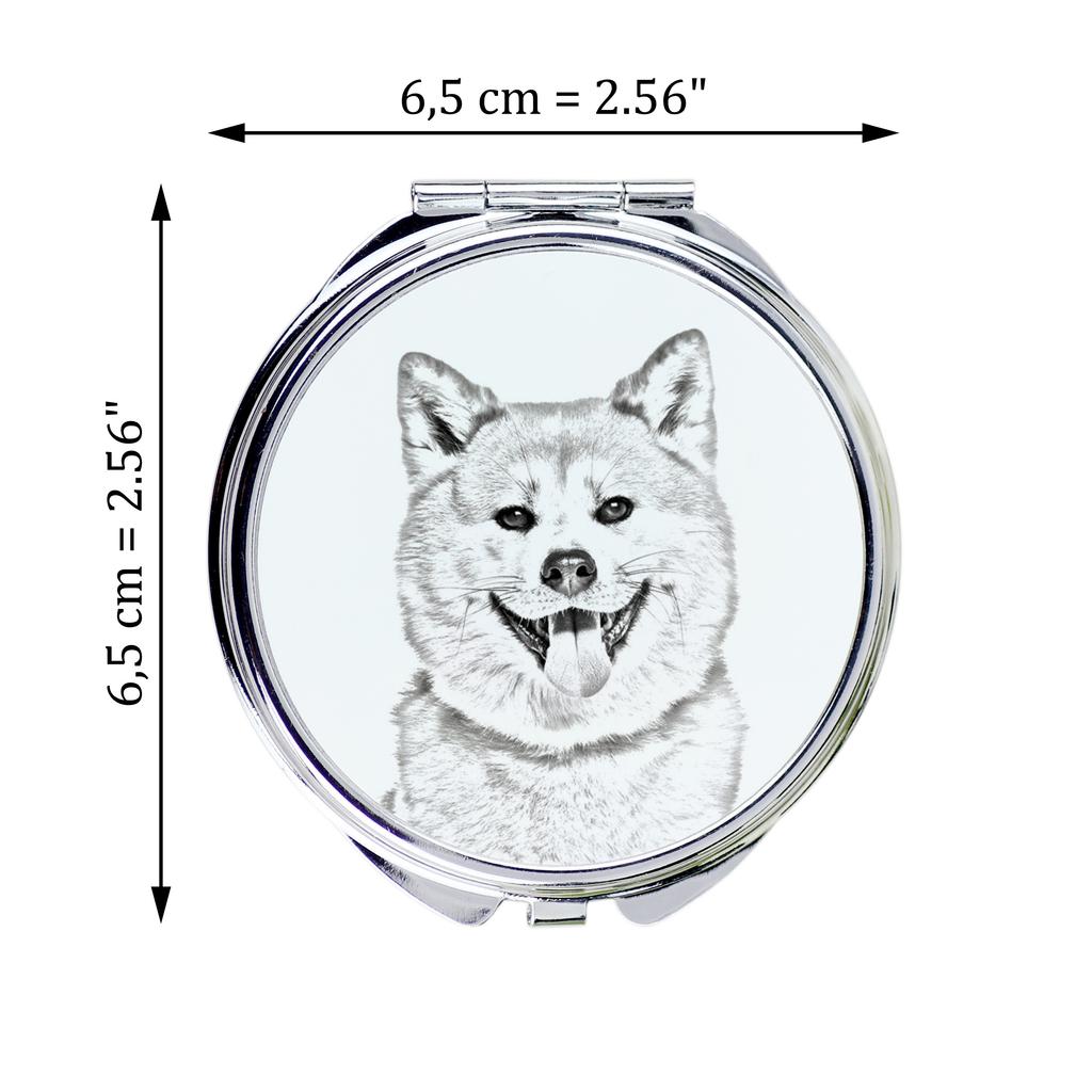 Akita, Akita Inu - Pocket mirror with a dog, personalized mirror for a purse, compact mirror with Art-Dog brand print.