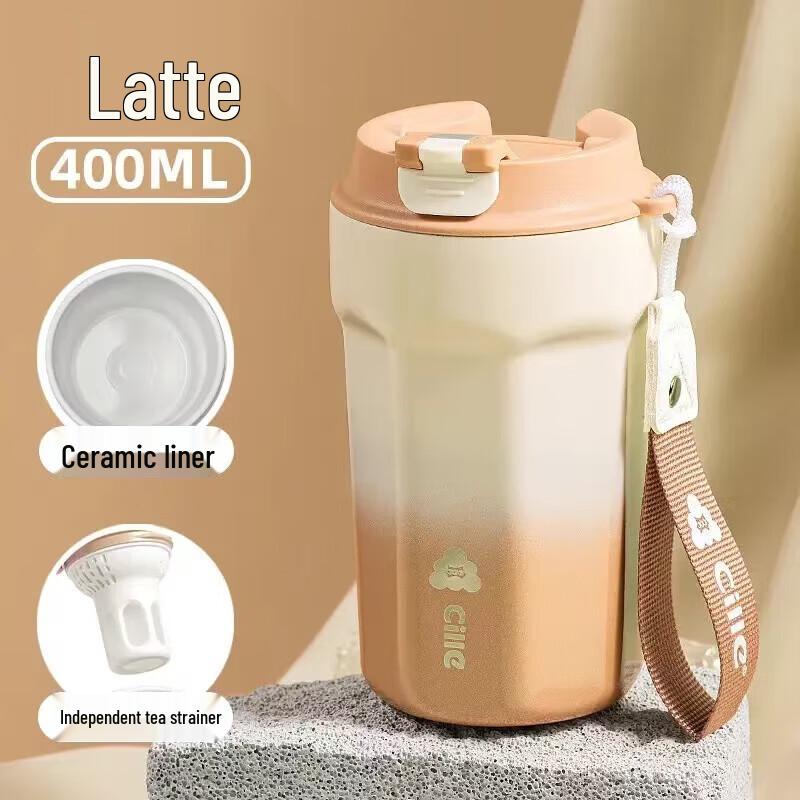 Cille Ceramic Lined Stainless Steel Insulated Coffee Mug