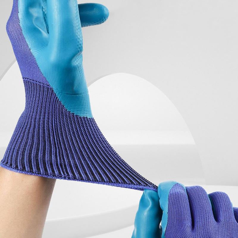 Working Gloves Polyester Grey Latex Glove Wostar Protective For Work Garden Durable Non-Slip Waterproof Gardening Gloves