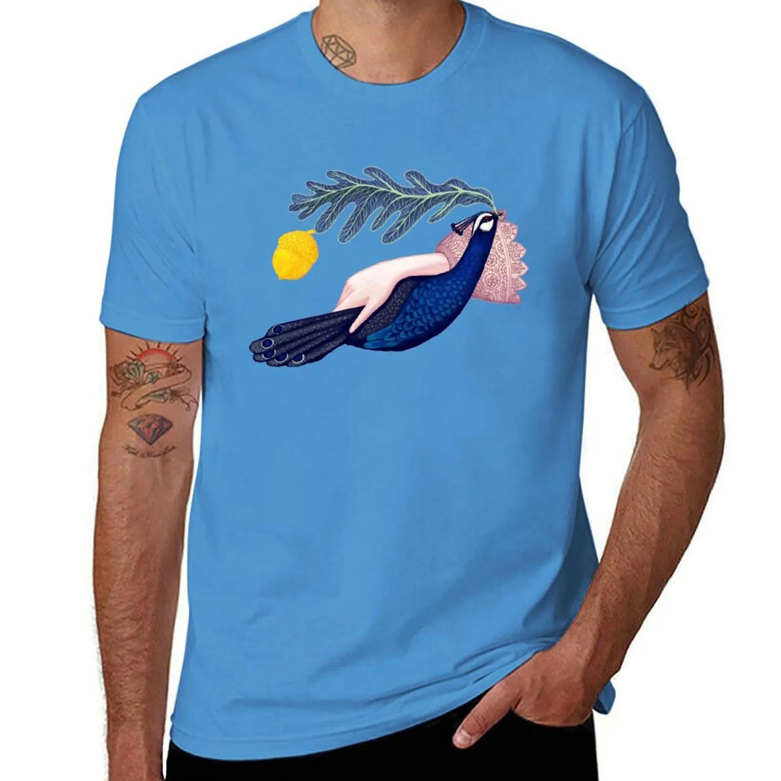 

Peacock TShirt graphic tee shirt cute tops plus size clothes funny t shirts for men S
