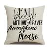 Thanksgiving Linen Pillowcase Autumn Pumpkin Print Pillow Cushion Cover