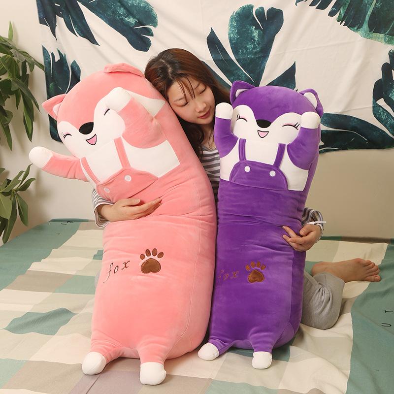 70~110cm Kawaii Long Plush Toy Squishy Dinosaur Pig Unicorn Pink Fox Soft Stuffed Animals Doll Pillow For Girls