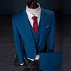 Herredrakt Slanke Herre Forretningsformelle Klær Forlovere Tredelt Dress Blazer Frakk Bukser Vest