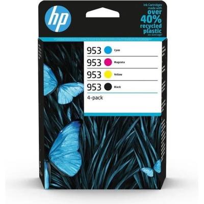 HP 953 Zestaw 4 oryginalnych wkładów atramentowych w kolorze czarnym, cyjanowym, żółtym i magenta (6ZC69AE) dla HP OfficeJet Pro 7700/8200/8700