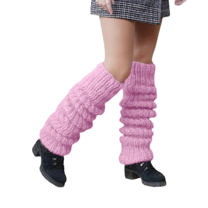 Calze Lunghe da Donna a Coscia Lavorate a Maglia all'Uncinetto Scaldamuscoli Invernali Morbidi e Larghi per la Gamba