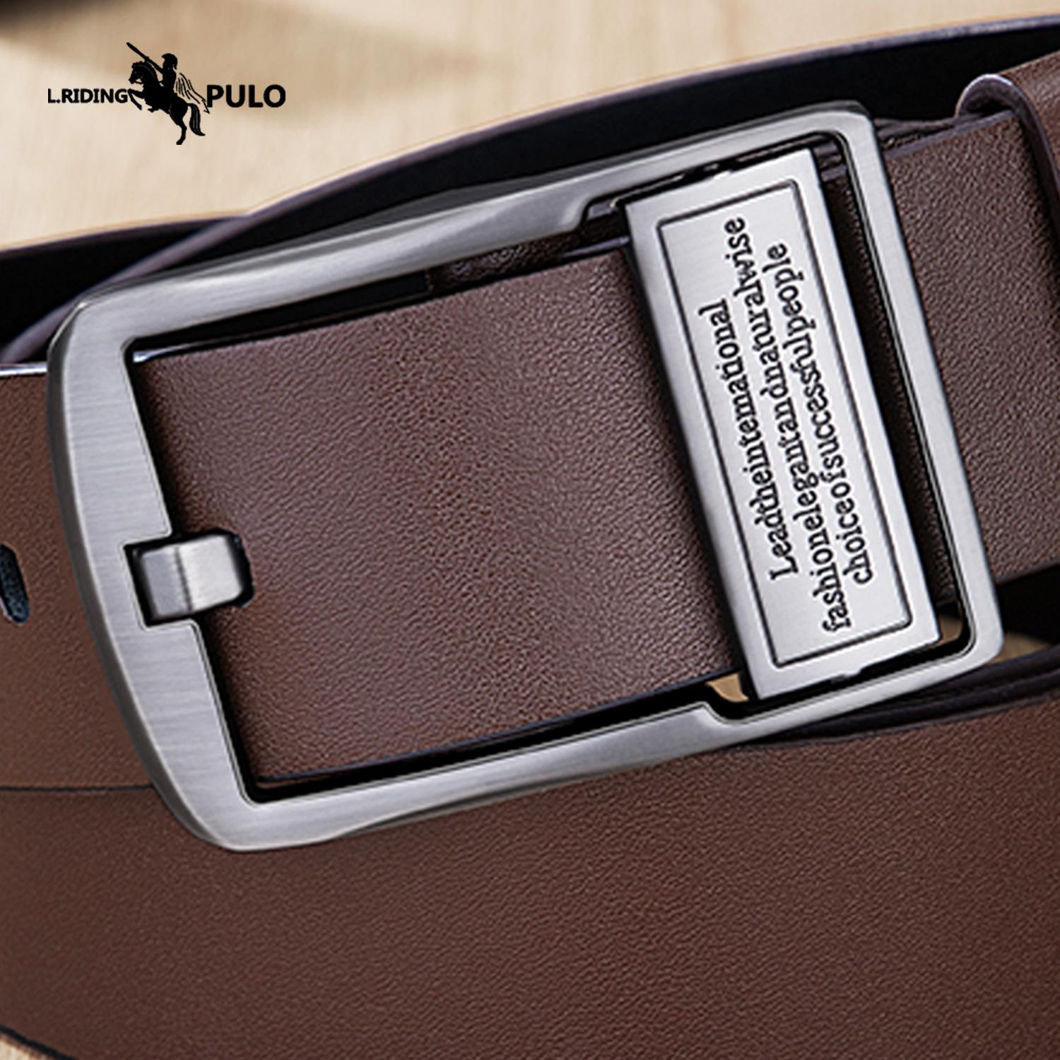 

PULO Men s Belt Fashion Denim Rotating Pin Buckle Belt Business All-match Belt 110cm