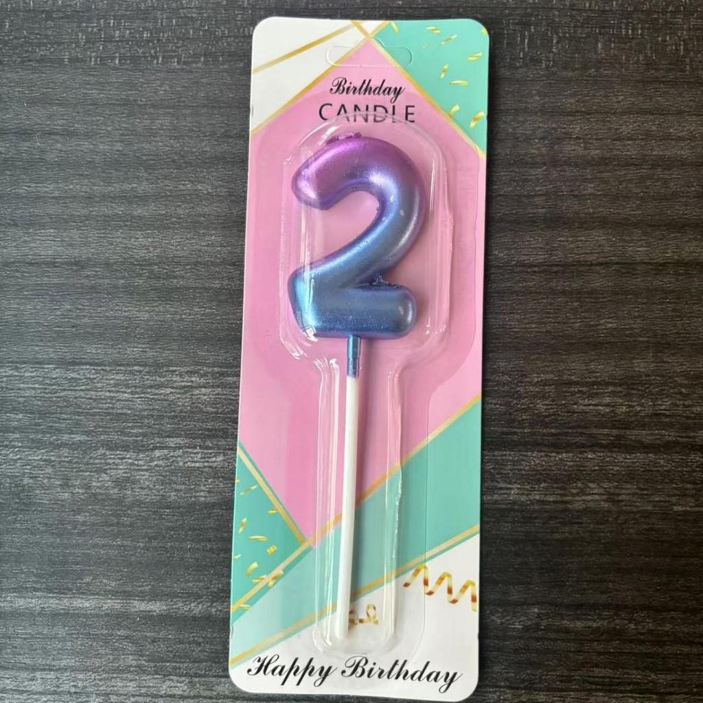 Galaxy Gradient Birthday Number Candles: Starry Sky Cake Toppers for Kids' Parties