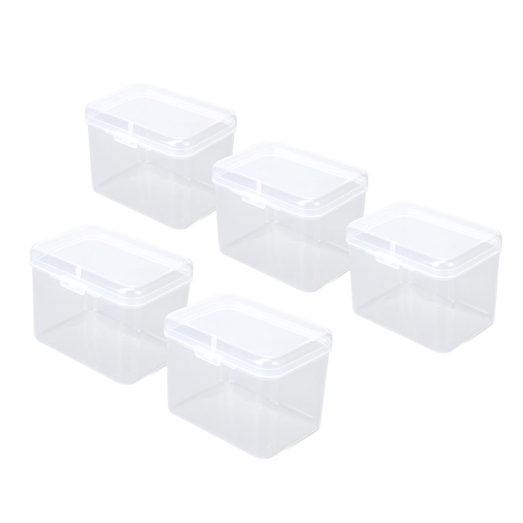 5PCS Sponge Transparent Storage Box Multipurpose Portable Clear Small Plastic Container