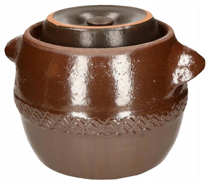 Pot à fermentation - Kotarbau - 5 l - Céramique - Marron - Avec couvercle