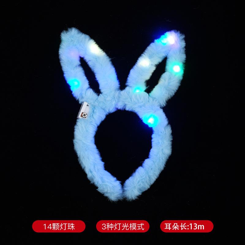 14 Lamp Plush Stall Hair Accessories Rabbit Ears Luminous Headband Cute Scenic Night Market Stall