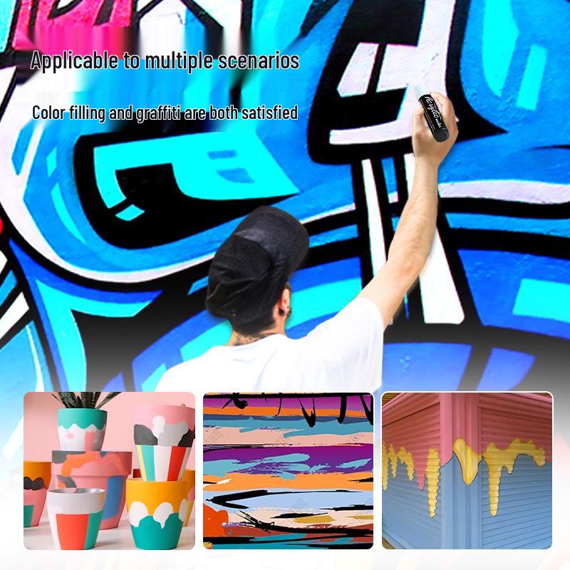 10mm Giant Opaque Acrylic Marker for Art & DIY - Waterproof Large Brush for Wall Painting & Graffiti