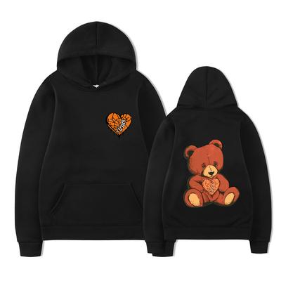 Spring Autumn Fashion Women's Teddy Printed Hoodie Versatile Comfortable Casual Sports Long Sleeve Hoodie