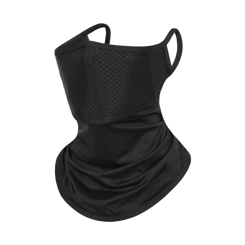 Cycling Ice Silk Ear-Hanging Face Mask: Breathable, UV Protection, Quick-Drying Neck Gaiter