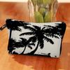 Pencil Bag 3D Black White Print Space-saving Female Beautiful Lightweight Exquisite Toiletry Purse for Travel