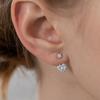 (925 Silver) Briolette Heart Ear Jacket Earrings EC3175