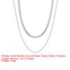 EFFIE QUEEN Stainless Steel 18k Gold Double Layered Snake Chain Choker Necklace Simple Jewelry for Women Banquet Party STCC03